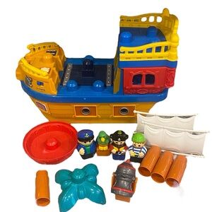 Mega BLOKS Push Along Musical Pirate Ship Boat - My First Builder RARE